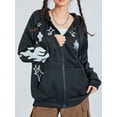 thumbnail image 4 of Oversized Zip Up Hoodie for Women, Long Sleeve Hooded Sweatshirt Coat With Pockets Streetwear, 4 of 10