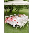 thumbnail image 3 of Outdoor Tablecloth with Umbrella Hole and Zipper, Red Gradient Rectangle Table Cloth 60x84 Inch Waterproof Tablecloth, Abstract Polka Dots Vintage Modern Art Picnic Table Cover for Patio Camping, 3 of 7