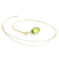 thumbnail image 6 of Galaxy Gold 14K Solid Yellow Gold 20" Necklace with Natural Diamonds and a Marquise-Shaped Peridot, 14"-24" Sizes, August Birthstone, Symbol of Renewal, 6 of 7
