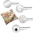 thumbnail image 4 of COMIO Throw Pillow Cover Home Decorative Square Flower Bird Orange Boho Cushion Covers Home Decor Chinoiserie Pillow Cover,2 pcs White, 4 of 6