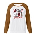 thumbnail image 5 of Homenesgenics Christmas Long Sleeve Shirts Womens Plus Size Fashion Women's Print Round-Neck Pullover Tops Long Sleeve Comfortable Blouse Sweatshirt Brown XXL, 5 of 6