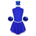 thumbnail image 4 of iixpin Women Shiny Sequin Cheerleading Uniform Sleeveless Cheer Leader Outfits Stage Performance Blue L, 4 of 7