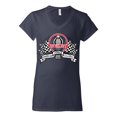 thumbnail image 2 of Wild Bobby Ford Shelby Vintage Checkered Flag Women Standard V-Neck Tee, 2 of 6