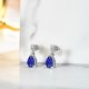 thumbnail image 2 of JeenMata Pendientes Clásicos de Oro Blanco de 18 K sobre Plata con Zafiro Azul (Piedra Natal de Septiembre) de 2,5 Quilates con Corte Redondo y en Forma de Pera para Mujer, 2 of 6
