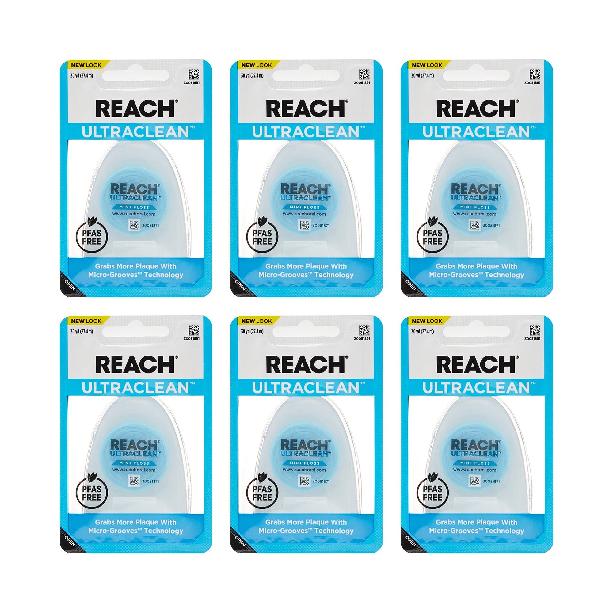 REACH Dental Care Mint Waxed Floss for Teeth and Gum, 55 Yards