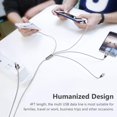 thumbnail image 5 of Cable de carga Puxnoin Multi 4 en 1 tipo C micro USB de 4 pies plateado, 5 of 5