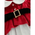 thumbnail image 6 of Toddler Baby Girl Christmas Dress Santa Claus Dress Red Velvet Long Sleeve Tulle Princess Dress with Headband Outfit, 6 of 9