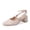 Beige, variant on LuckLilac Women's Square Toe Slingbacks Mary Jane Pumps Patent Leather Chunky Low Heel Buckle Strap Heels sandals Wedding Party Dress Shoes