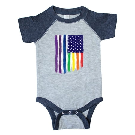 

Inktastic Painted American Rainbow Flag Gift Baby Boy or Baby Girl Bodysuit