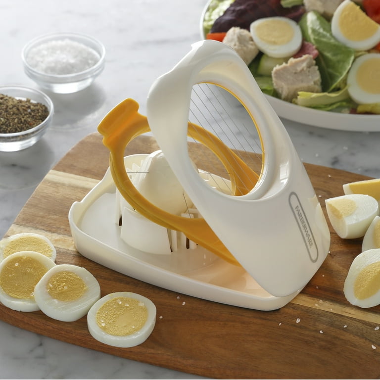 Farberware Professional Stainless Steel Two in One Egg Slicer in White 