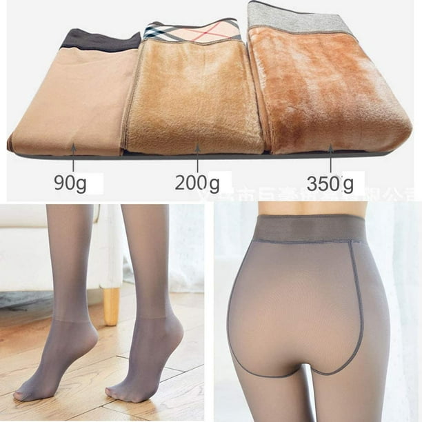 Legs Fake Translucent Warm Fleece Pantyhose Slim Stretchy Leggings for Women  Winter Outdoor