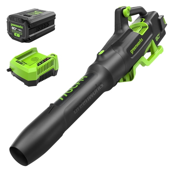 Greenworks 80V 770 CFM Handheld Cordless Leaf Blower, W/4.0Ah Battery and 60 Minute Rapid Charger