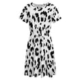 thumbnail image 4 of White Leopard Dress Summer Street Style Dresses Female Short Sleeve Printed Sundress, 4 of 7