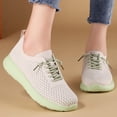 thumbnail image 2 of Women's Wide Toe Box Barefoot Shoes Breathable Non Slip Walking Shoes Lightweight Knit Running Lace Up Sneakers Green Size 6, 2 of 6