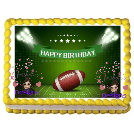 Football Game Image Birthdy Edible Cake Topper Frosting Sheet Football Game Image Birthdy Edible Cake Topper Frosting Sheet