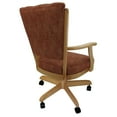 thumbnail image 2 of Swivel Wood Dining Caster Chair Classic on Wheels - Siene Red Fabric - Natural, 2 of 5