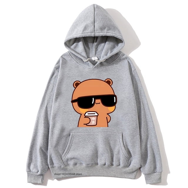 Sudadera con capucha de Bubu Is Watching Movie para hombre y mujer, jersey con estampado Kawaii de dibujos animados, de talla grande, Harajuku