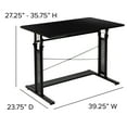 thumbnail image 4 of Flash Furniture Fairway Height Adjustable (27.25-35.75"H) Sit to Stand Home Office Desk - Black, 4 of 14