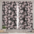thumbnail image 2 of Ambesonne Cherry Blossom Valance & Curtain, Natural Rustic, 55"x24", Dark Brown Blush White, 2 of 6