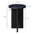 thumbnail image 3 of Moe's Home Collection Grace 14" Round Solid Oak Wood Accent Table in Black, 3 of 10