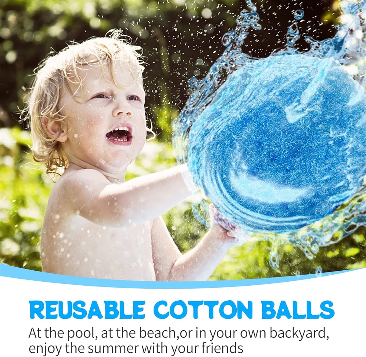 Water Soaker Balls, GIXUSIL Reusable Water Balloons for Outdoor Toys and Games for Adults, Summer Fun Activities for Pool Beach Yard Games - 100 Pcs (Colour Mixture)