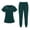 Green, variant on Muscularfit Scrubs Sets Summer Sets for Women Comfy Pleated Pullover Work Set Blue Short Sleeve Shirt V-Neck Sets for Women