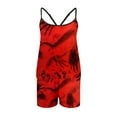 thumbnail image 4 of Bjutir Womens Pajamas Set Printed Strap Top Shorts Home Sleepwear 2 Piece Set Sleepwear, 4 of 6