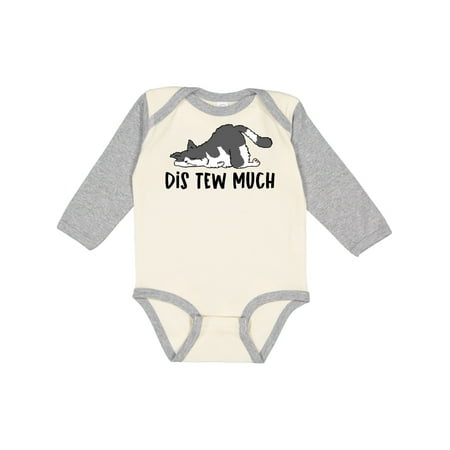 

Inktastic Napping Dis Tew Much Longhair Grey adn White Cat Gift Baby Boy or Baby Girl Long Sleeve Bodysuit