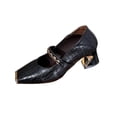 thumbnail image 2 of ZunFeo Black Womens Mary Jane Heels Chunky Block Heel Square Toe Closed Toe Strap Shoes Comfortable Non-Slip Sole Retro Platform US 5.5-8.5,Size 5.5, 2 of 9