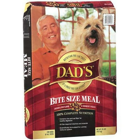 Dad's Bite Size Meal: W/Chicken & Rice & 3 Crunchy Pieces Dog Food, 20 lb