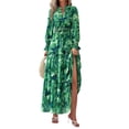 thumbnail image 1 of Vestido Maxi Floral PRETTYGARDEN con Escote en V y Mangas Largas Talla M, 1 of 8