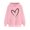 Pink B, variant on Zpanxa Women's Heart Print Hooded Sweatshirt Long Sleeve Pullover Drawstring Casual Loose Fit Fleece Lounge Top with Front Pocket
