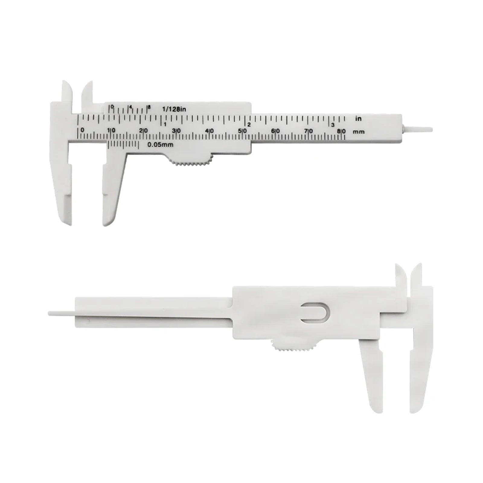 1PC 0-80mm Double Rule Scale Plastic Vernier Caliper Student Dial Gauge Micrometer Measuring Ruler Inside Diameter Depth Meter ,Precision Measuring