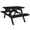 Black, variant on Keystone Amish Co. Poly Composite Table with attached Benches, 4-Foot, Bright Red