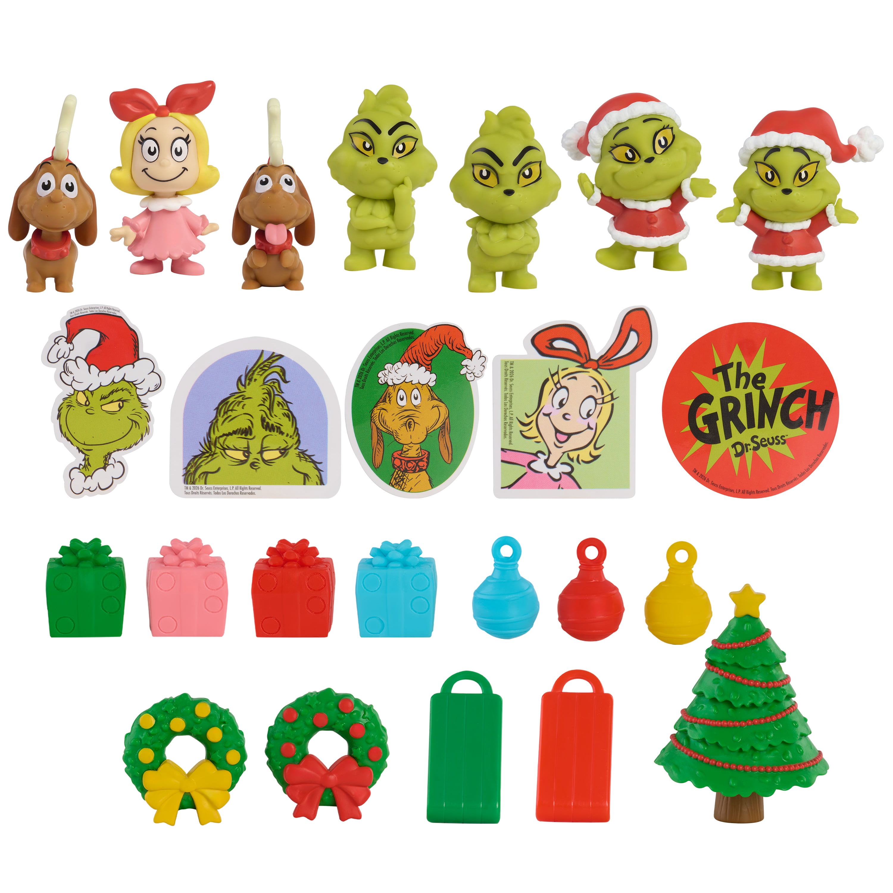 Dr. Seuss the Grinch Advent Calendar, 24-Piece Holiday Countdown, Kids’ Toys by Just Play, Ages 3 Up