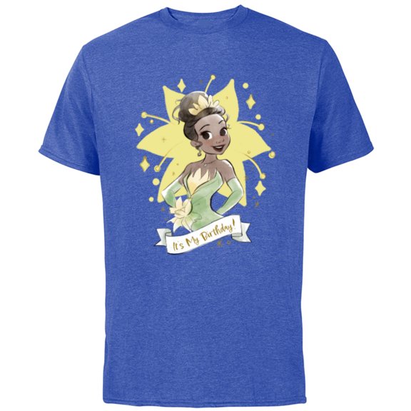 Disney Princess Tiana It’s My Birthday - Short Sleeve Cotton T-Shirt for Adults - Customized-Royal Heather