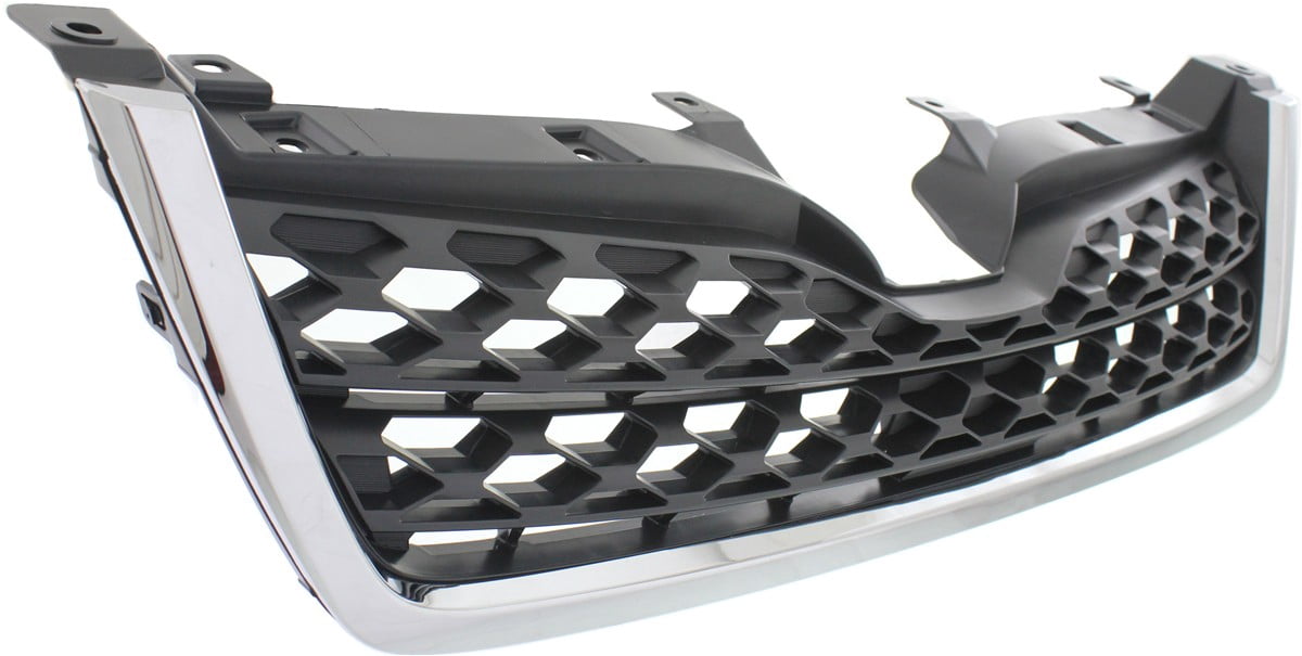 Grille Assembly Compatible With 2014-2016 Subaru Forester Textured Dark Gray Shell and Insert