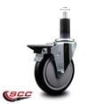 thumbnail image 2 of 5 Inch Black Poly Swivel 1-1/4 Inch Expanding Stem Caster with Brake SCC, 2 of 2