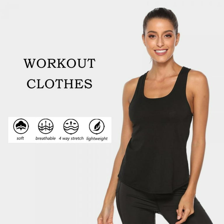 Yoga Workout Tops for Women Backless Long Tank Workout Shirts Cover up  Summer Sleeveless T Shirts