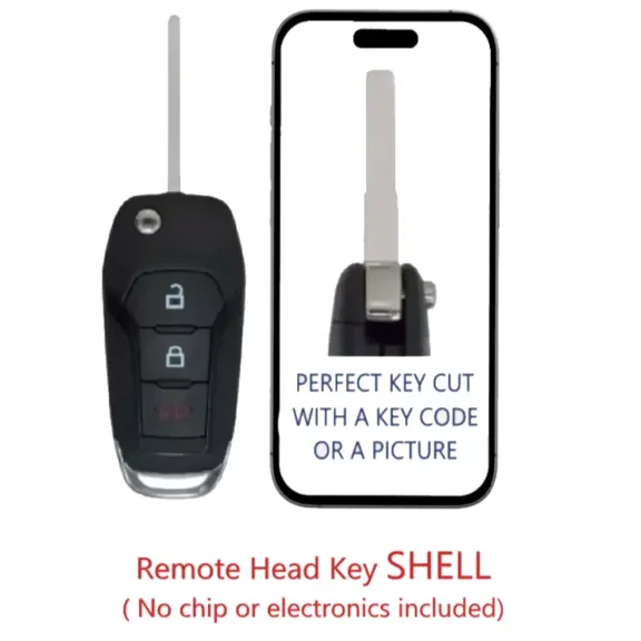Key Cut   3B Remote Flip Key SHELL For FORD 2015- 2024 N5F-A08TAA PN: 164-R8130