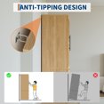 thumbnail image 3 of Shininglove Natural Wood Wardrobe Closet with 2 Doors and 2 Drawers, 65.9"H x 31.5"W Wooden Bedroom Freestanding Wardrobe Combination for Hanging Clothes, 3 of 9
