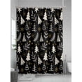 thumbnail image 5 of Christmas Tree Shower Curtain Set, Waterproof Shower Curtains for Bathroom, Winter Xmas Pine Leaf Snowflake Black Washable Fabric Cloth Bath Curtain for Bathtub Decoration with Hooks 54x78 Inches, 5 of 6
