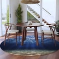 thumbnail image 3 of Navy Blue Ocean Waves Round Area Rug 8Ft Washable Large Circle Rugs for Living Room Dorm, Summer Beach Coastal Abstract Non-Slip Carpet Floor Mats Indoor Outdoor Carpet Runner Aesthetic Home Decor, 3 of 8
