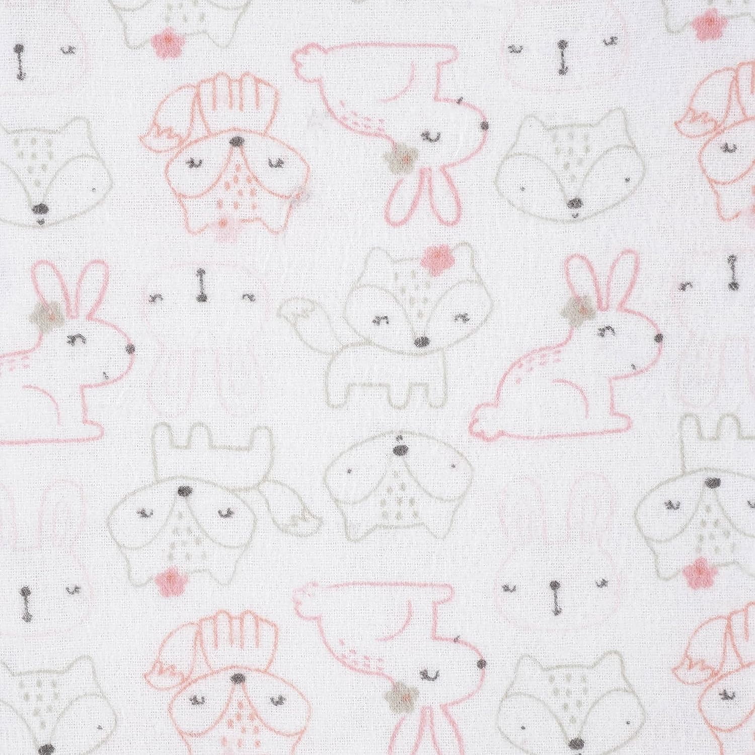 Gerber Baby Girls 100% Cotton Flannel Receiving Blankets, 5-Pack