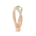 thumbnail image 3 of ANGARA Natural Criss Cross Pear Shaped Emerald Ring with Diamond Accents in 14K Rose Gold for Women (Size-5x3mm) | May Birthstone, Birthday, Anniversary, Jewelry Gift for Women | Natural Emerald Ring, 3 of 9
