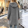 thumbnail image 4 of Open Front Hooded Cardigans for Women Long Fleece Warm Coat Outerwear with Pockets for Daily Wear, 4 of 6