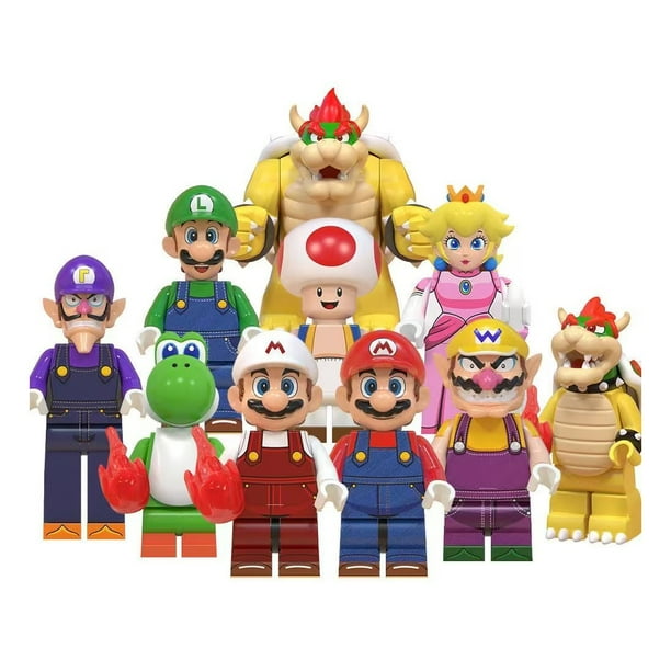 10 Figuras de Acción de Super Mario – Minifiguras Guerrero, Juguete de Bloques de Construcción DIY para Regalos y Niños