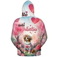 thumbnail image 2 of Hello Valentine’s Day Miniature American Shepherd Flower Crown Romantic Pink Floral All Over Print 3D Hoodie Unisex Merch Hoodies MAS Dog Lover Gifts - 00031, 2 of 6