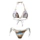 thumbnail image 2 of Gibobby Bañador de Bikini Nuevo traje de baño sexy con estampado de bikini de niña picante con cordones de puntos(Blanco,G), 2 of 5