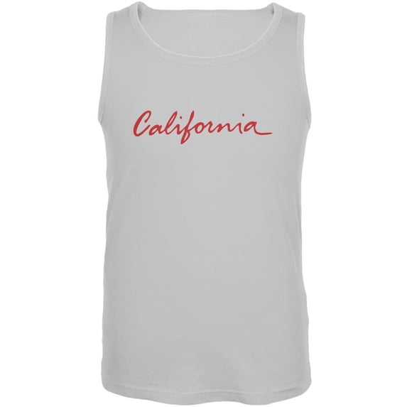 California License Plate White Adult Tank Top - 2X-Large